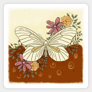 Butterfly and Flowers Sticker